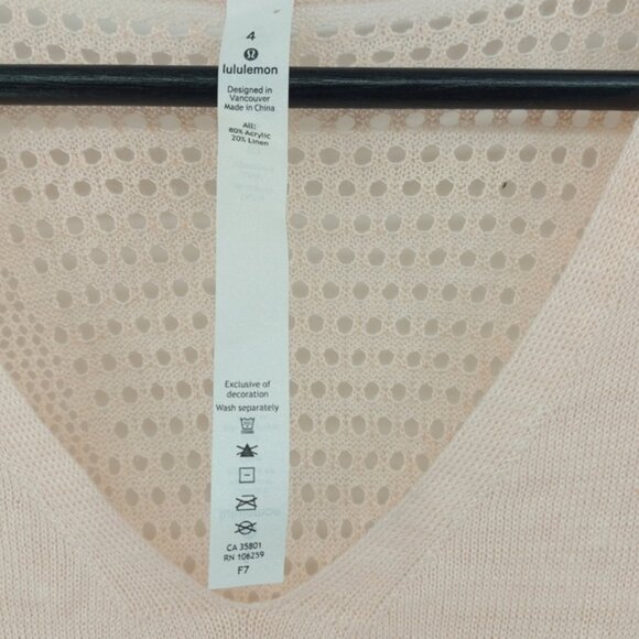 Lululemon Still Movement Sweater pink size Linen Blend - Picture 9 of 10